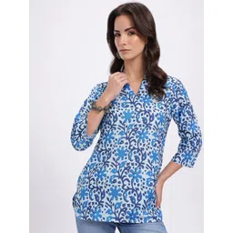 Anouk Rustic Floral Print Mandarin Collar Straight Kurta-picture-30