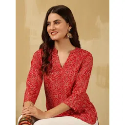 Anouk Rustic Floral Print Mandarin Collar Top-picture-31