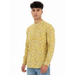 Anouk Rustic Floral Printed Band Collar Straight Kurta-picture-17