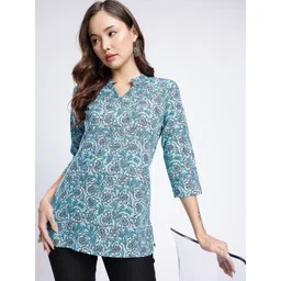 Anouk Rustic Floral Printed Mandarin Collar Straight Kurti-picture-33