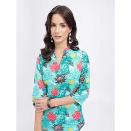 Anouk Rustic Floral Printed Mandarin Collar Straight Kurti-picture-20