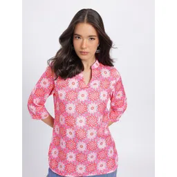 Anouk Rustic Floral Printed Mandarin Collar Straight Kurti-picture-25