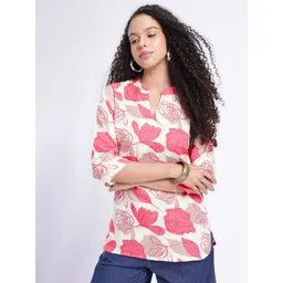 Anouk Rustic Floral Printed Mandarin Collar Straight Kurti-picture-26