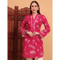 Anouk Rustic Floral Printed Round Neck Three-Quarter Sleeves Straight Kurta-picture-24