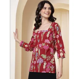 Anouk Rustic Floral Printed Square Neck Pure Cotton Kurti-picture-26