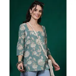 Anouk Rustic Floral Printed Square Neck Pure Cotton Kurti-picture-16