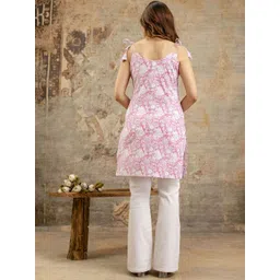 Anouk Rustic Floral Printed Square Neck Pure Cotton Kurti image 4