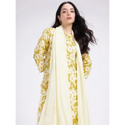 Anouk Rustic Floral Printed Straight Kurta With Trousers & Dupatta-picture-23