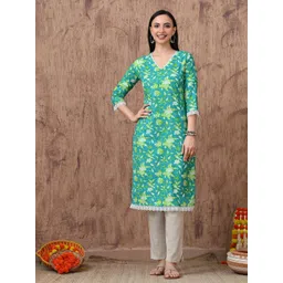 Anouk Rustic Floral Printed V-Neck Cotton Kurta-picture-13