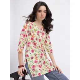 Anouk Rustic Floral Printed V-Neck Kurti-picture-30
