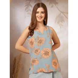 Anouk Rustic Floral Printed V-Neck Sleeveless Top-picture-17