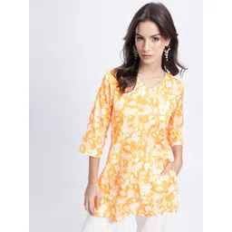 Anouk Rustic Floral Printed V-Neck Straight Kurti-picture-35