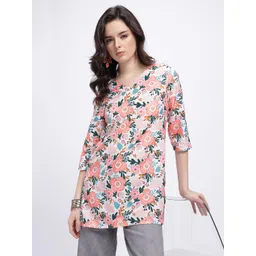 Anouk Rustic Floral Printed V-Neck Straight Kurti-picture-31