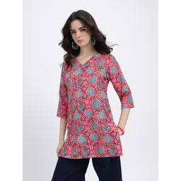 Anouk Rustic Floral Printed V-Neck Straight Kurti-picture-34