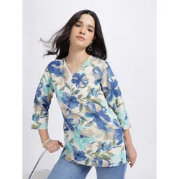 Anouk Rustic Floral Printed V-Neck Straight Kurti-picture-12