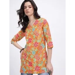 Anouk Rustic Floral Printed V-Neck Straight Kurti-picture-13