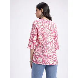 Anouk Rustic Floral Printed V-Neck Straight Kurti image 3