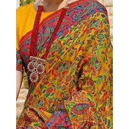 Anouk Rustic Floral Woven Design Chanderi Saree With Blouse Piece image 2