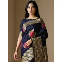 Anouk Rustic Floral Woven Design Zari Banarasi Saree-picture-30