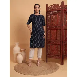 Anouk Rustic Geometric Printed Straight Kurta image 5