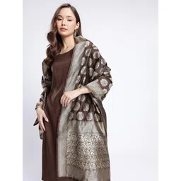 Anouk Rustic Indie Floral Woven Design Kurta with Trousers & Dupatta-picture-31