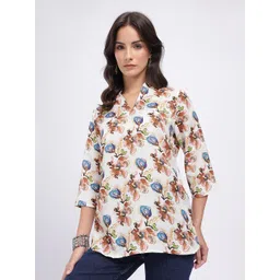 Anouk Rustic Mandarin Collar Geometric Print Straight Kurti-picture-25