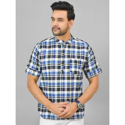 Anouk Rustic Men Checked Handloom Cotton Kurta-picture-41