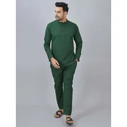 Anouk Rustic Men Cotton Mandarin Collar Neck Kurta With Trousers-image-37