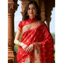 Anouk Rustic Paisley Woven Design Zari Banarasi Saree-picture-14