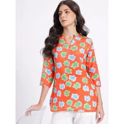 Anouk Rustic Printed Curved Hem Kurti image 1