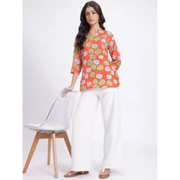 Anouk Rustic Printed Curved Hem Kurti image 4