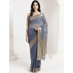 Anouk Rustic Solid Zari Banarasi Saree-picture-21