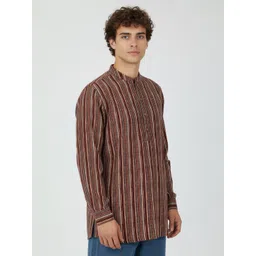 Anouk Rustic Striped Mandarin Collar Straight Kurta-picture-35