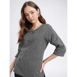 Anouk Rustic Striped Straight Kurti-picture-38