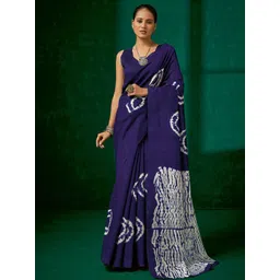 Anouk Rustic Tie and Dye Block Print Saree-picture-22