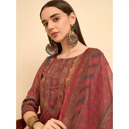 Anouk Rustic Women Ethnic Motifs Printed Regular Kurta with Trousers & With Dupatta-picture-35