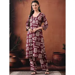 Anouk Rustic Women Ethnic Motifs Printed Regular Pure Cotton Kurta with Trousers-picture-39