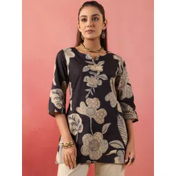 Anouk Rustic Women Ethnic Motifs Printed Round Neck Pure Cotton Straight Kurti-picture-36