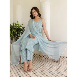 Anouk Rustic Women Floral Printed Cotton Kurta with Trousers & Dupatta-picture-41