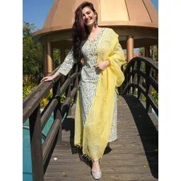 Anouk Rustic Women Floral Printed Kurta with Trousers & Dupatta-picture-35