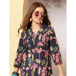 Anouk Rustic Women Floral Printed Mandarin Collar Cotton Top-picture-11