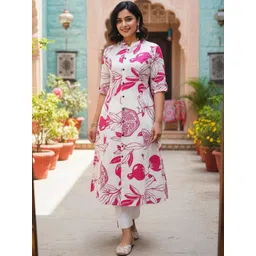 Anouk Rustic Women Floral Printed Regular Kurta with Trousers-picture-18