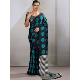 Anouk Rustic Women Printed Polka Dot Satin Banarasi Saree-picture-30