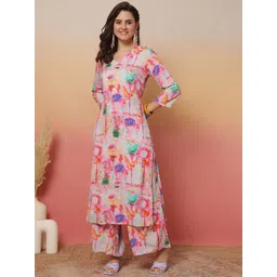 Anouk Rustic Women Printed Regular Kurta with Palazzos image 1