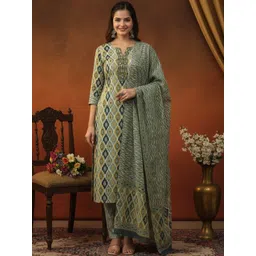 Anouk Rustic Women Printed Regular Pure Cotton Kurta with Trousers & With Dupatta-picture-38