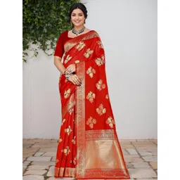 Anouk Rustic Woven Design Floral Banarasi Saree-picture-29