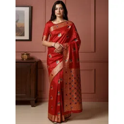 Anouk Rustic Woven Design Zari Silk Blend Heavy Work Banarasi Saree-picture-33