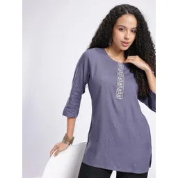 Anouk Rustic Zari Floral Embroidered Straight Kurti-picture-30