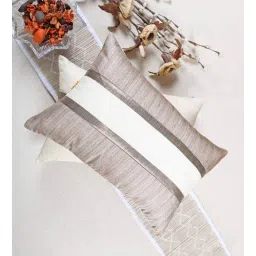 Brown PolyTussar Textured 12 x 18 Inches Cushion Cover By (Set Of 2) By ANS-picture-10