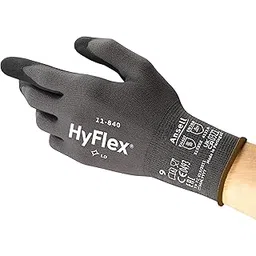 Ansell HyFlex 11-840 Professional Work Gloves, Abrasion Resistant Nitrile Coating with Firm Grip, Multipurpose Protection Gloves, Mechanical and Industrial Safety, Black, Size L (1 Pair)-picture-24